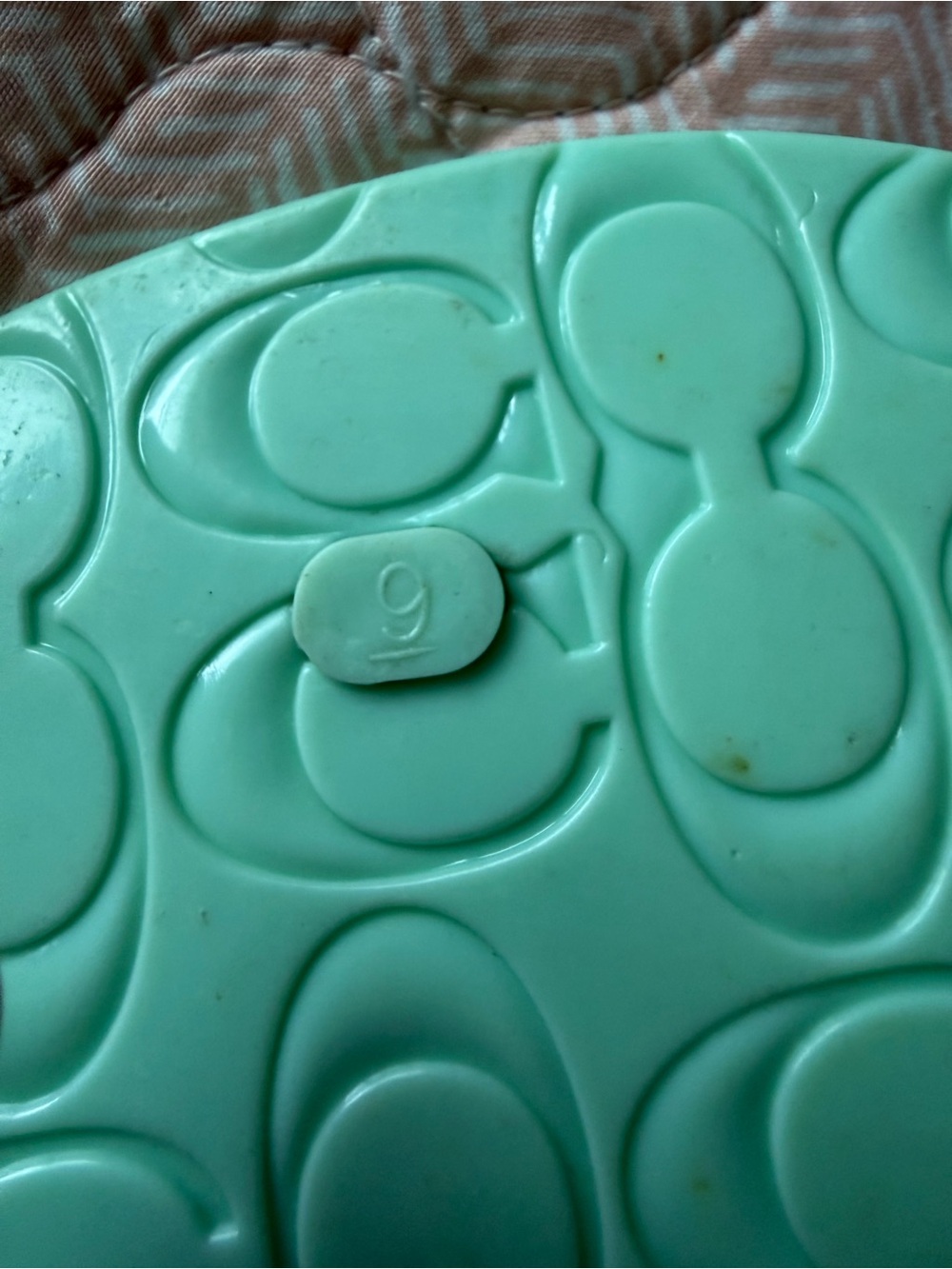 COACH Phila Mint Green Jelly Thong Sandals with Gold Turnlock Accents - Size 9B - Picture 13 of 13
